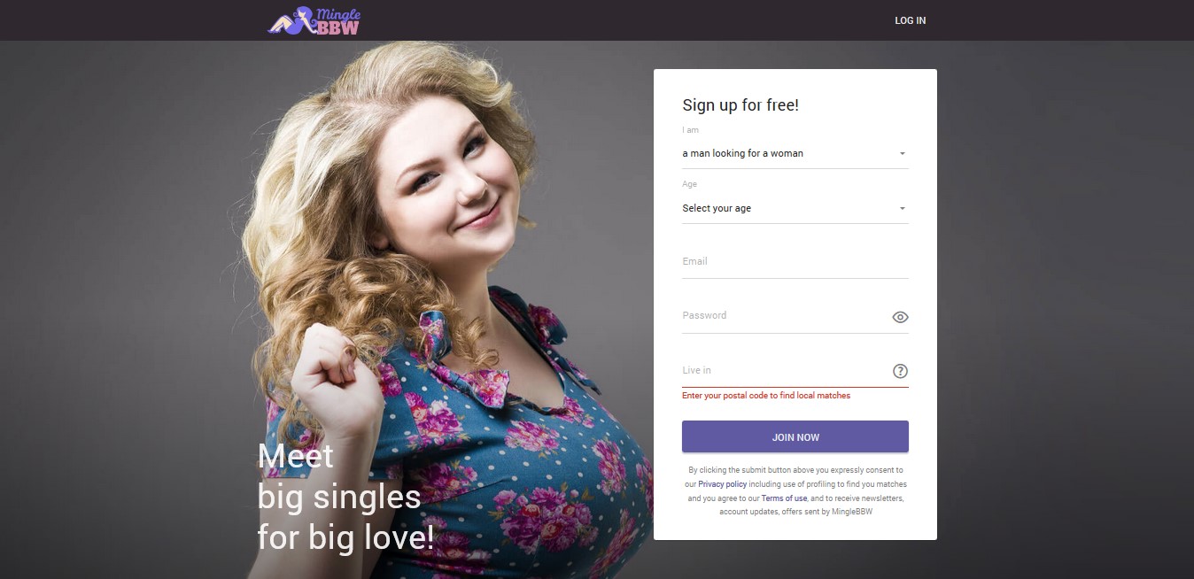 MingleBBW sign up